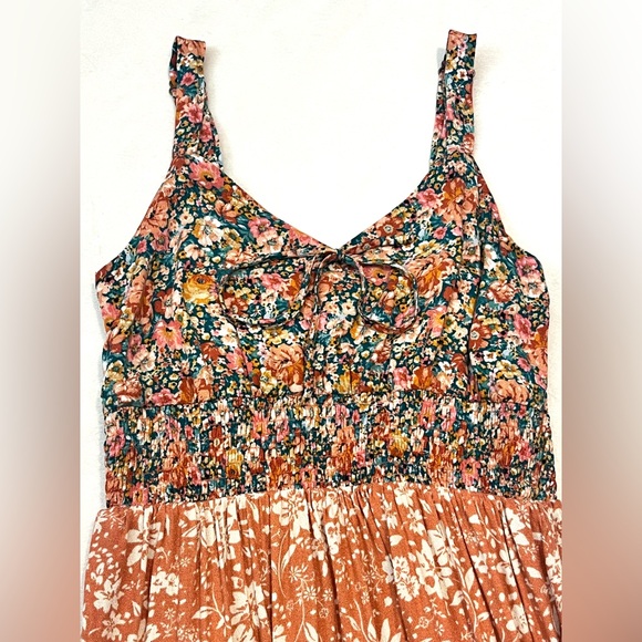 Maurices Bare Floral Patchwork Multicolor Coral Midi Dress Women’s XS - Picture 4 of 16